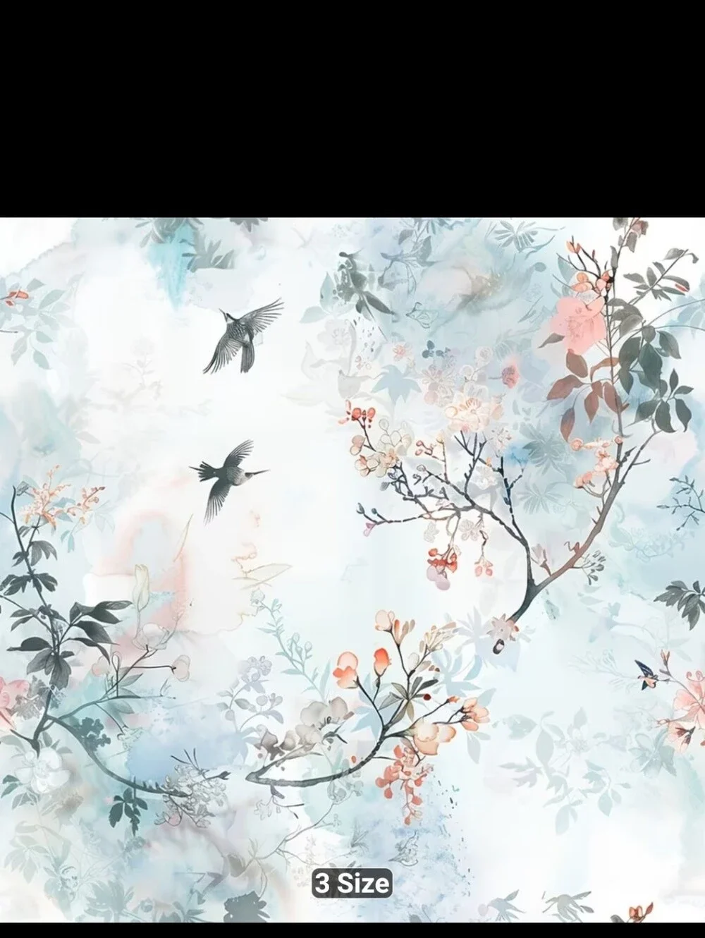 New 2 Rolls Floral Blue and Pink Garden Wallpaper #1565-2506